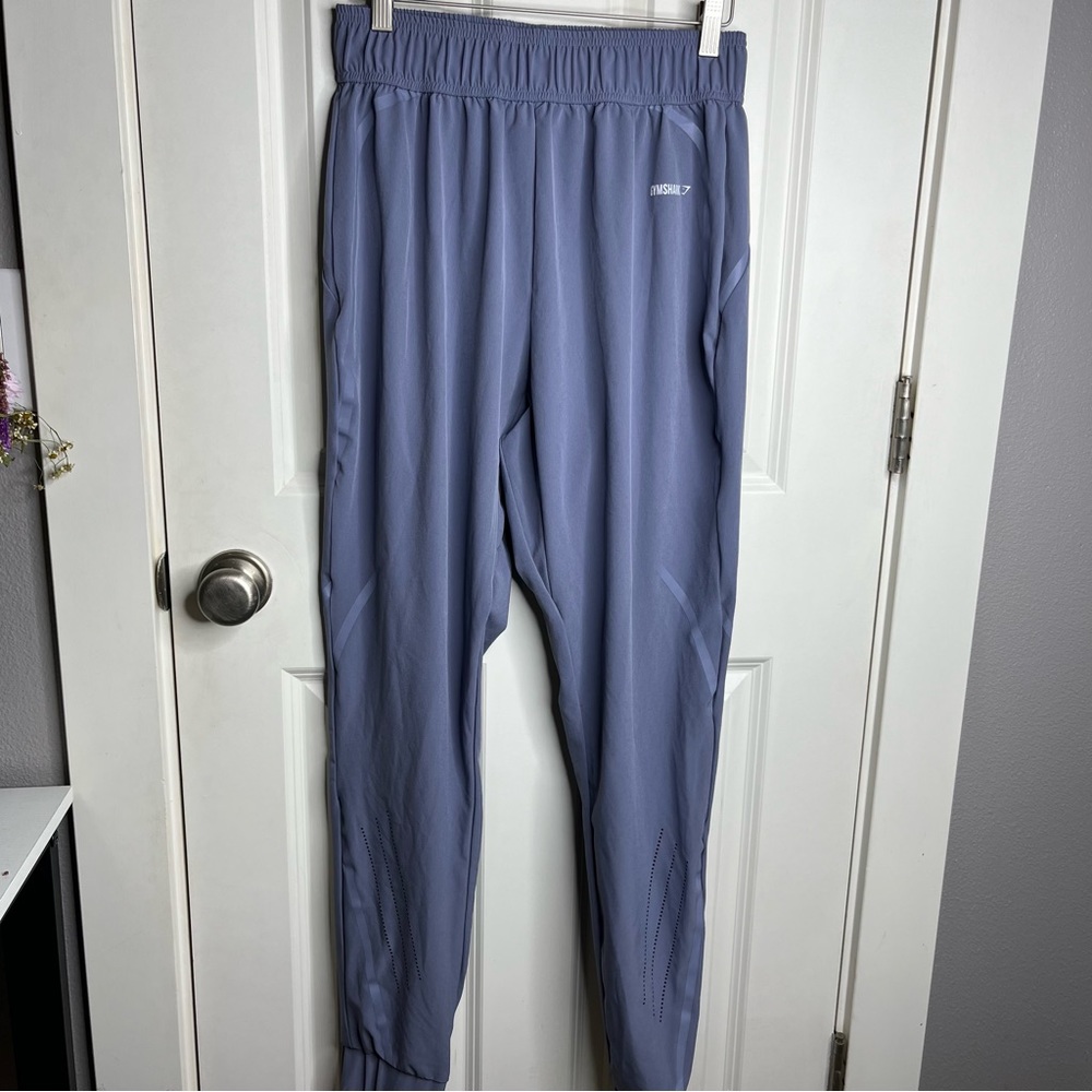 Gymshark Pro Perform Elite Reflective Track Pant Bottoms Steel Blue Size Medium - Picture 3 of 8